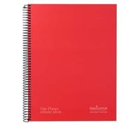 Navigator | LIbreta A4 + Tapa Extradura | 1 Línea | Rojo | Un Borde Color | Papel 80 Gramos | 80 Hojas Microperforadas 4 Taladros | Espiral Cierre Coil Lock | Papel Premium Writing