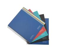 Navigator | Pack 5 Cuadernos a4+ | Cuadrículados 5x5 | Tapa Dura | Colores Surtidos | 120 Hojas 80g Microperforadas 4 Taladros | Espiral Coil-Lock | Papel Premium Writing