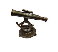 Navirock Telescopio Alidade de latón antiguo con brújula, instrumentos de encuesta, decoración de mesa para el hogar y la oficina