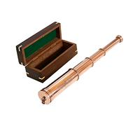 Navirock Telescopio vintage con acabado de cobre antiguo con caja de madera London 1915 Marine Nautical Christmas Gift