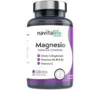 Navitalife Citrato de Magnesio 1545 mg + Bisglicinato de Magnesio 600 mg | Magnesio Complex con Vitamina C, B1, B5 y B6 | Reduce el Cansancio y la Fatiga, Función Muscular y Nerviosa, 3 Capsulas Día