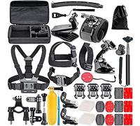 Navitech Kit Combinado De Accesorios para Cámara De Acción 50-en-1 - Compatible con la AKASO Brave 7 LE 4K 30FPS 20MP WiFi Cámara De Acción