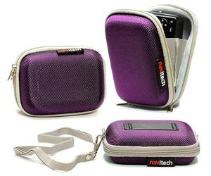 Navitech Estuche Rígido Morado para Cáma - Compatible con la Praktica Luxmedia WP240 Waterproof Digital Compact Camera