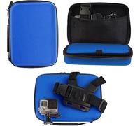Navitech Estuche Rígido para Cámara De Acción Azul - Compatible con la WOLFANG GA300 Cámara De Acción 4K 60FPS 24MP