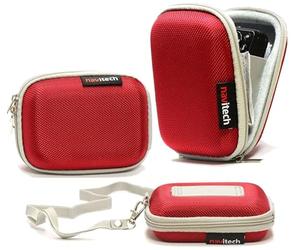 Navitech Estuche Rígido Roja para Cáma - Compatible con la LOUM 44MP Compact Digital Camera