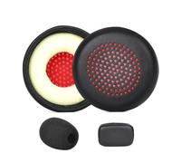 Navna Almohadilla para auriculares de comunicación compatible con Poly | Almohadillas redondas perforadas, cubierta para la diadema, uso laboral