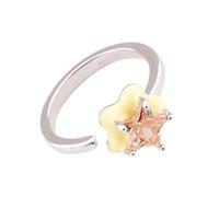 Navna Anillos contemporáneos cuadrados/estrella/corazón/ovalados, circonita cúbica brillante, joyería de cobre, ajustable, accesorio de ajuste cómodo, latón ajustable, talla única, como se describe