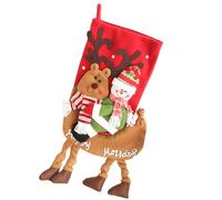 Navna Bolsa de regalo grande con diseño de cabeza de Papá Noel, muñeco de nieve, ciervo, calcetín de Navidad para celebración familiar, decoración interior y exterior, suministros de fiesta de Navidad