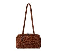 Navna Bolso de hombro para mujer, estilo vintage, a cuadros, ligero, casual, para oficina, viajes y uso diario, a cuadros, Patrón de leopardo marrón, One Size