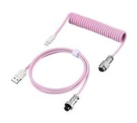 Navna Cable de extensión USB a USB C para teclado mecánico con conector de aviación de metal desmontable, cable de teclado en espiral mecánico