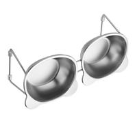 Navna Comedero elevado para gatos de doble tazón, cuencos de acero inoxidable, comederos ergonómicos para la salud del perro, comer, regar, cuenco elevado para gatos con soporte