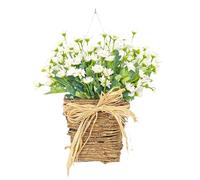 Navna Corona floral colorida para colgar en la pared, larga duración, primavera, verano, decoración de puerta delantera, corona floral artificial para colgar en la pared, cestas de flores artificiales