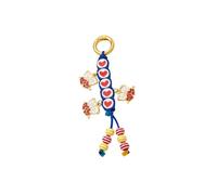 Navna Elegante llavero de corazón con cuentas, cadena chapada en oro, multicolor, decoración de cuerda para bolsos, llaves, colgante de corazón de moda, decoración de llavero, Azul amor