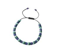 Navna Elegante pulsera ajustable con cuentas planas, forma geométrica, elegante pieza de joyería ajustable, talla única, como se describe