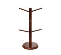 Navna Estante de exhibición de tazas de madera con varillas para colgar, soporte de madera para tazas, diseños de árboles, organizadores colgantes, estantes de almacenamiento de cocina, soporte de