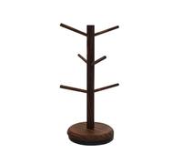 Navna Estante de exhibición de tazas de madera con varillas para colgar, soporte de madera para tazas, diseños de árboles, organizadores colgantes, estantes de almacenamiento de cocina, soporte de