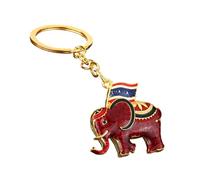 Navna Llavero de elefante único con diseño de Tailandia y tema de celebración detallado, llavero de la suerte, accesorio de bolsillo, llavero de elefante tailandés, rojo, Talla única