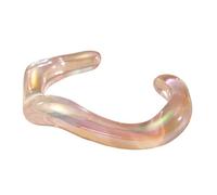 Navna Moda hacia adelante ligero acrílico geométrico iridiscente irregular cómodo brazalete accesorio forma irregular, talla única, como se describe