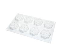 Navna Moldes de silicona para hornear 8 tartas de frambuesa, aptas para alimentos, postres caseros, preparación rápida, moldes para mousse