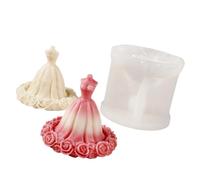 Navna Moldes de silicona para vestidos de novia, de grado alimenticio, para hacer jabón, chocolate, decoración del hogar, vestido de princesa para fundición de resina, jabón, caramelo, chocolate