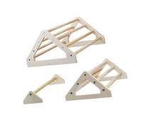 Navna Soporte de madera prémium para pájaros y mascotas, 3 unidades, fácil instalación para varias criaturas, plataforma de hámster de aviario de madera