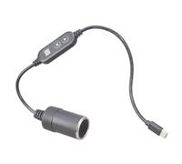Navna Voltajes ajustables USB C a 5V9V12V15V24V Cable adaptador de corriente para coche con pantalla digital para dispositivos de coche al aire libre para el hogar y al aire libre, adaptador de coche