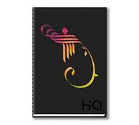 Navneet HQ Ganesha Series - Cuaderno devocional de oficina | Estuche + encuadernación de espiral | Línea única | Tamaño A5 - 21 cm x 14,8 cm | 192 páginas, negro, (27021-6)