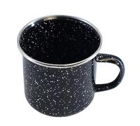 Navoys Taza esmaltada de camping para bebidas frías y calientes, color negro, resistente al calor, accesorio de camping, taza de picnic