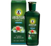 Navratna Extra Cool Hair Oil 200 ml - Aceite para el cabello ayurvédico con 9 hierbas contra dolores de cabeza, estrés, insomnio y fatiga, con pegatinas Kajal refrescante y relajante