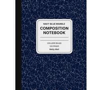 Navy Blue Marble Composition Notebook: College Ruled Journal for School, Work, Study and Daily Notes