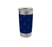 Navy Blue Triangle Circle Square Geometric Memphis Pattern Vaso térmico de acero inoxidable de doble pared
