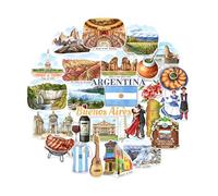Navy Peony Admirables pegatinas de viaje a Argentina (28 piezas) - Ilustradas a mano, decoraciones temáticas de Patagonia y Buenos Aires para cuadernos, álbumes de recortes, equipaje