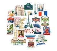 Navy Peony Pegatinas de Viaje a la Apasionada Ciudad de París (25 uds) - Para Scrapbooks, Diarios