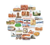 Navy Peony Pegatinas de Viaje Majestuosas de Utah (28 unidades) - Salt Lake City, Beehive State, Temática Americana para Scrapbooks y Diarios