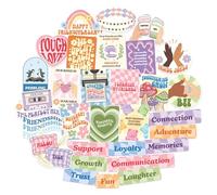 Navy Peony Pegatinas Pastel de Amistad para Vision Board (30 piezas) - Aniversario de Amistad, Soft Preppy, Pegatinas de Mejores Amigos para Agendas y Fiestas de Vision Board