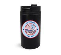 Navy Pier Chicago Circle Badge Taza de viaje, vaso de viaje, taza de café aislada, taza portátil