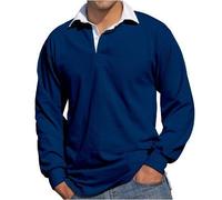 (Navy, XXX-Large) - Front Row Long Sleeve Rugby Shirt