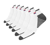 NAVYSPORT 6 Pares Calcetines Tobilleros Deporte Hombre Mujer Calcetines Algodón Running Ciclismo CrossFit, (Blanco, EU 47-49)