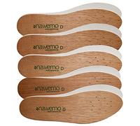 Nawemo Plantillas de madera de cedro mujeres, plantillas antibacterianas contra el sudor de pies, pie de atleta y hongos de uñas, plantillas finas marrones (5 pares), tamaño 41 EU