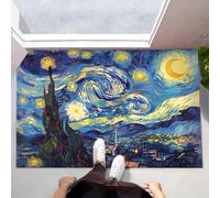 NAWVNMI Felpudo Para Puerta Con Cielo Estrellado De Van Gogh, Alfombra De Entrada, Antideslizante, Rectangular, W 50cm x L 80cm, Colorful1
