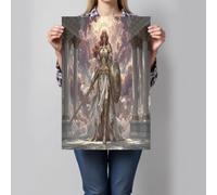 NAWVNMI Mitología Fantástica Pósters e impresiones Wall Art Canvas Pintura Armadura Diosa, para sala de estar decoración de pared decoración sin marco (1 unidad de 50x70cm)