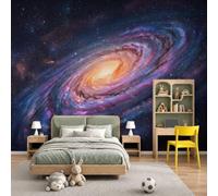 NAWVNMI Papel Pintado de Tela Seda, Ciencia Ficción Espacio Espiral Nebulosa Papel Pintado Decorativos del Hogar, Revestimiento Decorativo de Tela Seda para Sala de Estar Y Dormitorio 400 x 280cm