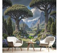 NAWVNMI Papel Pintado Pared Panorámico Antigua Roma Bosque de Seda, 300 x 210cm, Pradera Flores, Seda de Papel Pintado Póster de Pared 3D Para Salón o Dormitorio