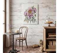 NAWVNMI Póster de Acuarela Flores para Decoración de Pared Morado Claro Verde Poster Peonía Capullo de Pared para Oficina Sala de Estar decorazione di interni 31x47 pulgadas Sin Marco