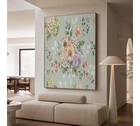 NAWVNMI Póster de Acuarela Ramo para Decoración de Pared Rosa Morado Verde Poster Peonía Hortensia de Pared para Oficina Sala de Estar decorazione di interni 16x24 pulgadas Sin Marco