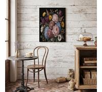 NAWVNMI Póster de Pintura Al Óleo Ramo para Decoración de Pared Rosa Azul Poster Peonía Hortensia Tulipán de Pared para Oficina Sala de Estar decorazione di interni 16x20 pulgadas Sin Marco