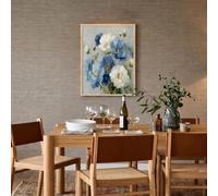 NAWVNMI Póster de Pintura Moderna Floral para Decoración de Pared Azul Bruma Blanco Poster Peonía Óleo de Pared para Oficina Sala de Estar decorazione di interni 28x39 pulgadas Sin Marco