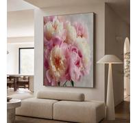 NAWVNMI Póster de Realista Flores para Decoración de Pared Rosa Blanco Leche Poster Degradado Peonía de Pared para Oficina Sala de Estar decorazione di interni 31x47 pulgadas Sin Marco