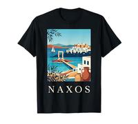 Naxos Grecia Isla Templo Retro Viajes Diseño Camiseta