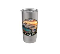 Naxos Grecia Viajes Portara Apolo Temple Vaso térmico de acero inoxidable de doble pared